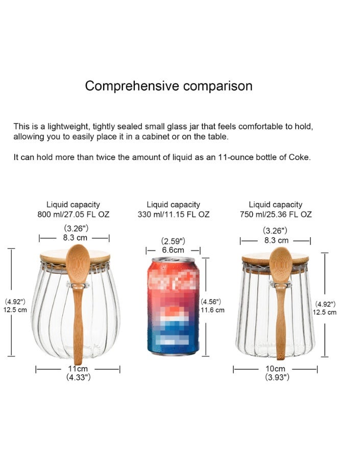 توهج شجاع مرطبان سكر | مرطبان قهوة زجاجي | علبة تخزين طعام محكمة الإغلاق بغطاء وملعقة | مرطبان حلوى | ملحق ركن القهوة | لتخزين حبوب البن والقهوة المطحونة | مخروطي - Image 3